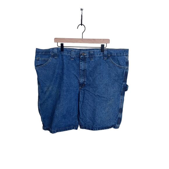 Wrangler Blue Denim Carpenter Shorts Medium Wash Size 48 - Picture 1 of 6